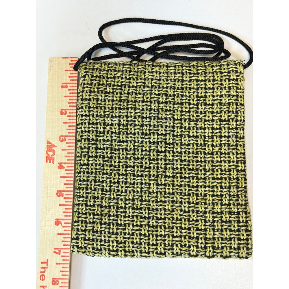 Embroidered Crossbody Shoulder Wallet Purse Handbag Pouch Woven 6” x 7” - Picture 5 of 8